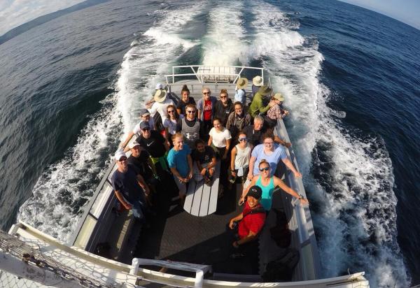 Group shot on boat